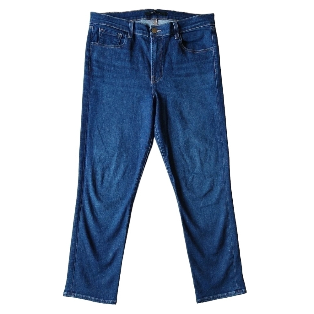 J Brand Ruby Dew Drop Dark Wash High Rise Cropped Jeans Stretch Modern Casual